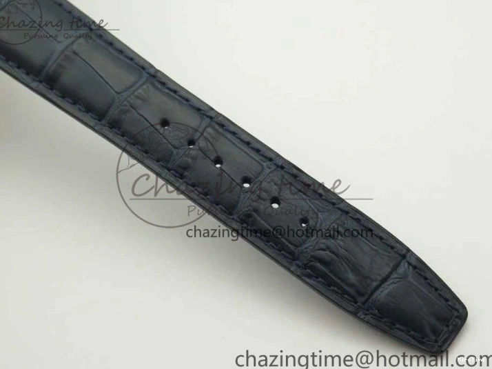 MIROTIME 0207 Portuguese Tourbillon IW5046 SS ZF Best Edition White Dial Blue Markers on Blue Leather Strap Fashionable 7149